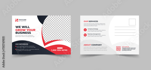 Corporate real estate business postcard design template. EDDM design, flyer cover template