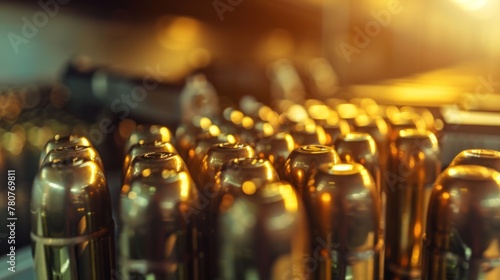Close-Up of Multiple Bullet Casings © Andrii
