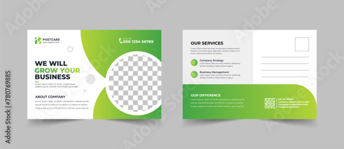 Postcard Template Design. Corporate real estate postcard template design, EDDM vector Illustration