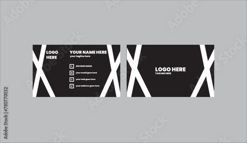 Modern Business Card - Creative and Clean Business business Card Template Modern and simple business card design black and white business card
 photo