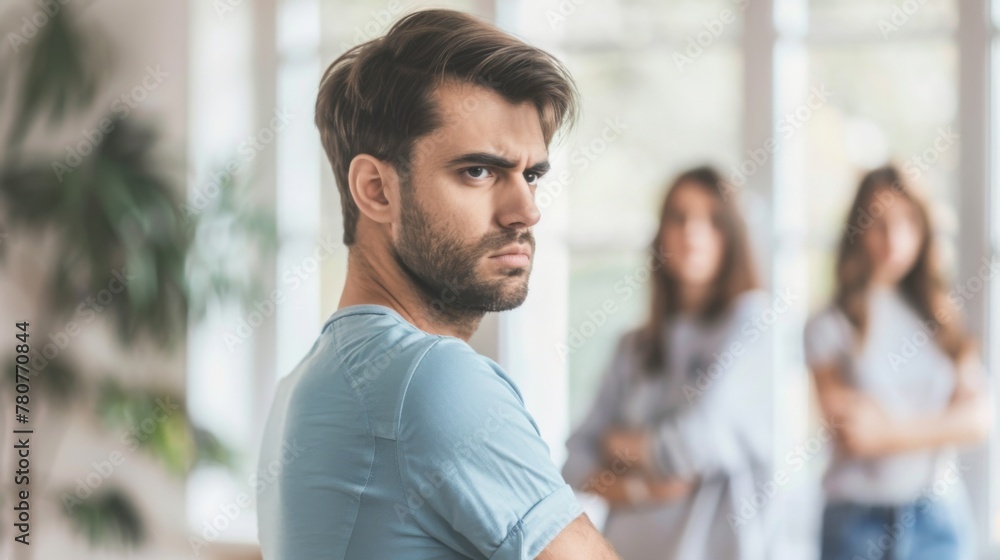 Man Standing in Front of Woman Man Standing in Front of Woman