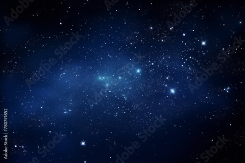 Blue glittering stars in deep outer space with a dark blue background in digital art style © AmayaBaki