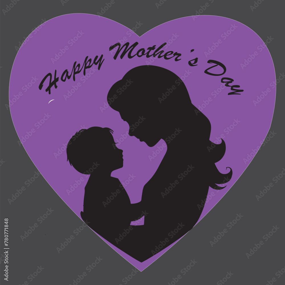 Happy Mother’s Day lettering Mom hugging her children with Mom's love heart shape silhouette design, International Women's Day. World teacher’s day or international teacher’s day
Happy Mother’s Day lettering Mom hugging her children with Mom's love heart shape silhouette design, International Women's Day. World teacher’s day or international teacher’s day
