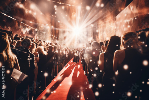 Glitzy red carpet event attended by celebrities and tycoons. Generative AI