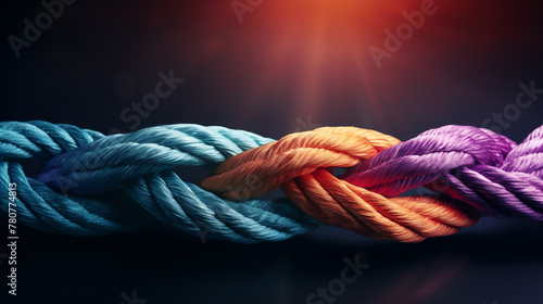 rope with knot symbol for teamwork and partnership