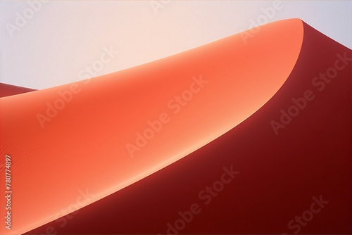 Huge red sand dune in the middle of the desert at sunset