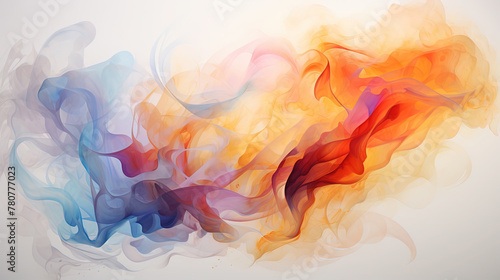 Liquid Smoke Made With Rainbow Colors On White Background