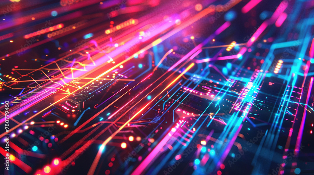 Colorful Abstract Glowing Lines in a Dark Background Colorful Abstract Glowing Lines in a Dark Background
