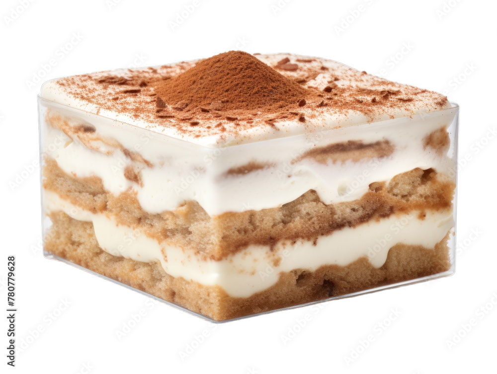 Apple Tiramisu isolated on transparent png background. Generative ai Apple Tiramisu isolated on transparent png background. Generative ai