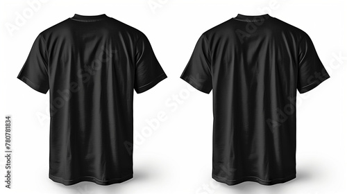 Short sleeve t-shirt template isolated on white background, cotton fashion design