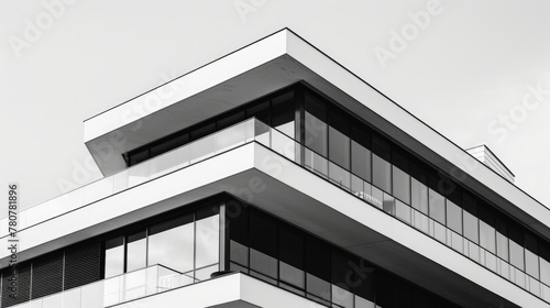An architectural detail focusing on modern design elements in black and white © Chingiz