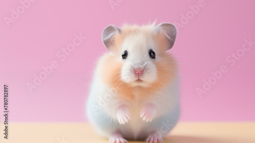 No people portrait pet animal nose, hamster on pink background