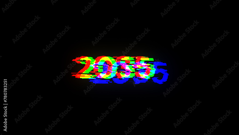 2035 text with screen effects of technological glitches 2035 text with screen effects of technological glitches