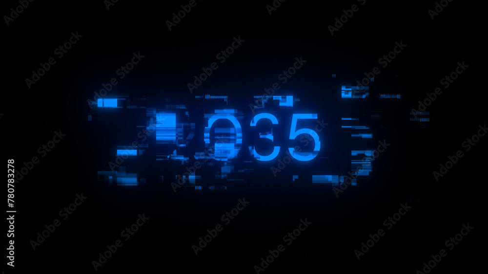 2035 text with screen effects of technological glitches 2035 text with screen effects of technological glitches
