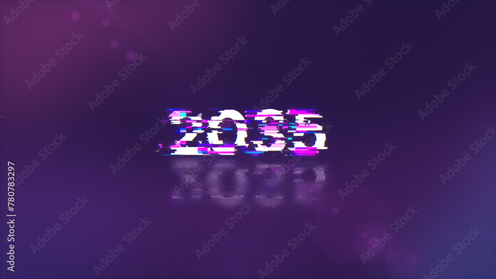 2035 text with screen effects of technological glitches 2035 text with screen effects of technological glitches