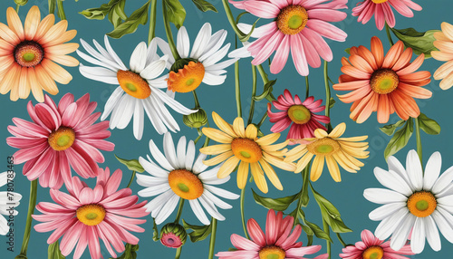 vibrant daisy collection in watercolor style  isolated on a transparent background for design layouts