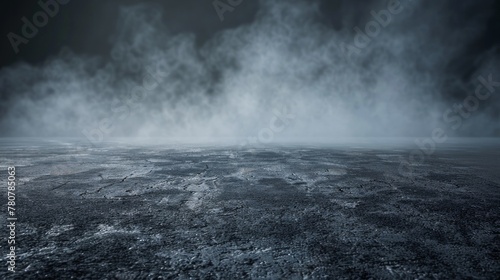 Dark concrete floor texture shrouded in mist or fog