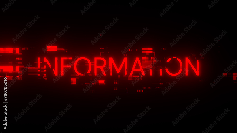 Obraz premium Information text with screen effects of technological glitches