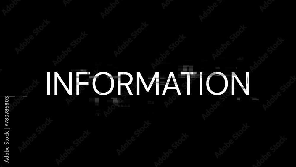 Information text with screen effects of technological glitches Information text with screen effects of technological glitches