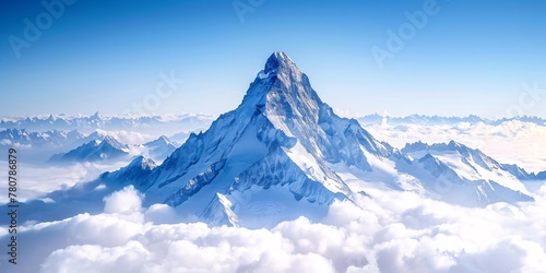 Matterhorn with snow and clouds