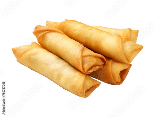 Banana Spring Rolls isolated on transparent png background. Generative ai
