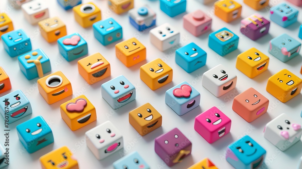 Emojis icons on a white background. Emojis icons on a white background.