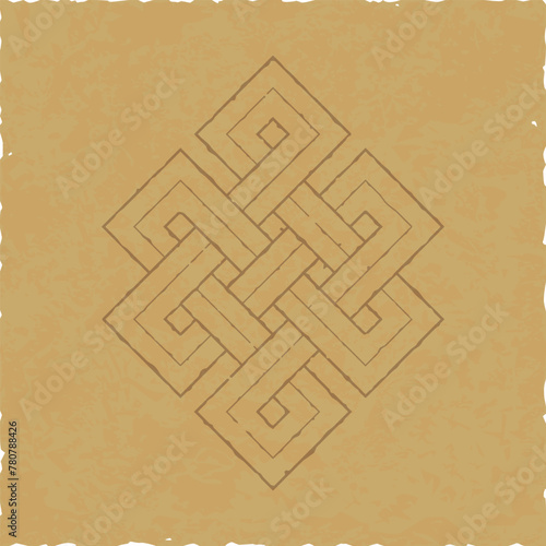 Viking Infinity Knot on Square Parchment