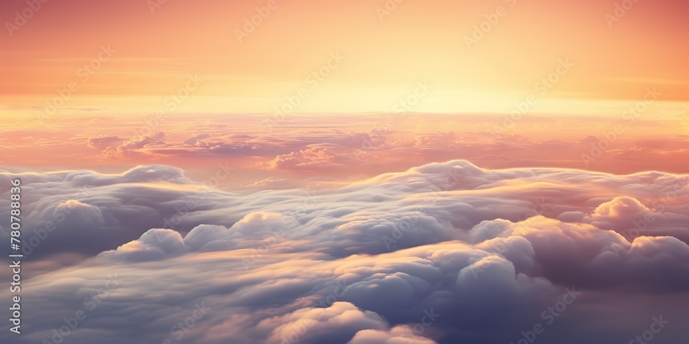 Fototapeta premium AI Generated. AI Generative. Aerial air sky clouds landscape background from top view. Graphic Art