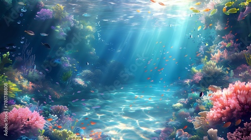 Coral Beauty Beneath Waves./n