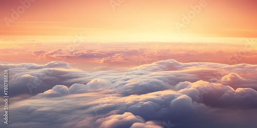 AI Generated. AI Generative. Aerial air sky clouds landscape background from top view. Graphic Art photo