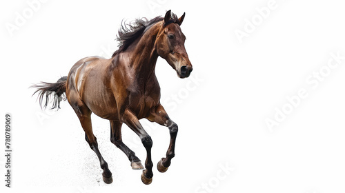 Running horse isolated on transparent background. 