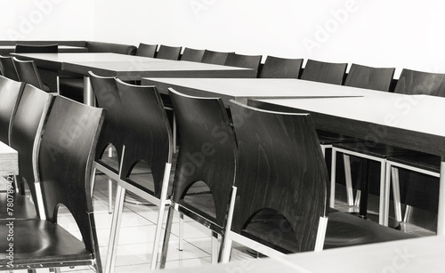 diner tables and chairs, black and white