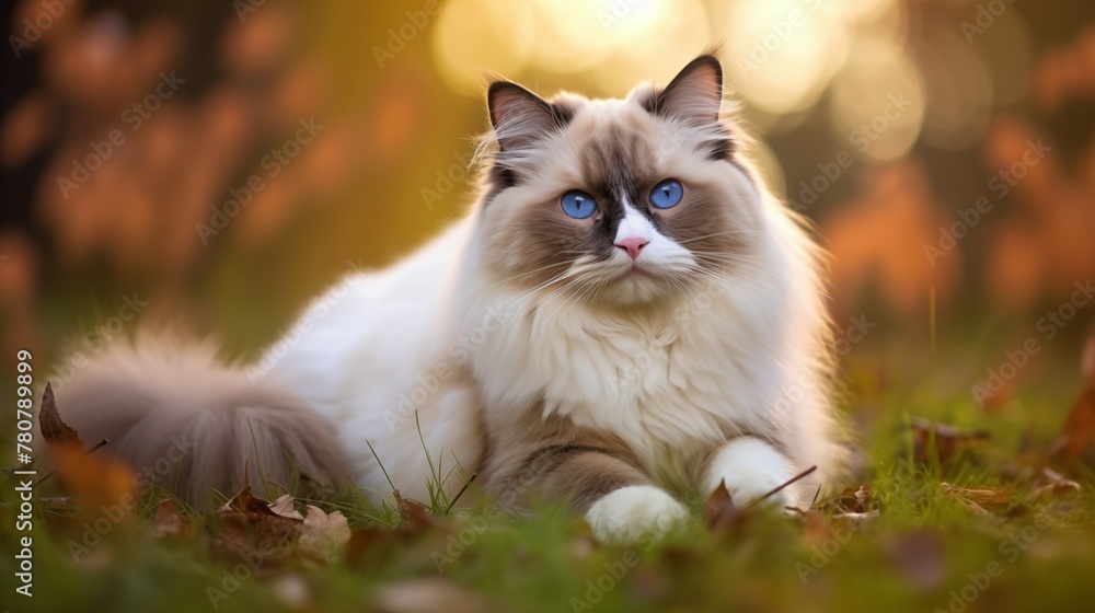 Picture of a cute cat with blurred background Created with Generative AI technology. Picture of a cute cat with blurred background Created with Generative AI technology.