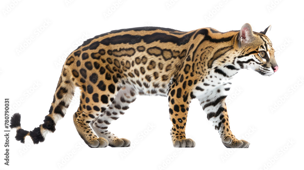 Ocelot jungle cat on transparent background. Ocelot jungle cat on transparent background.