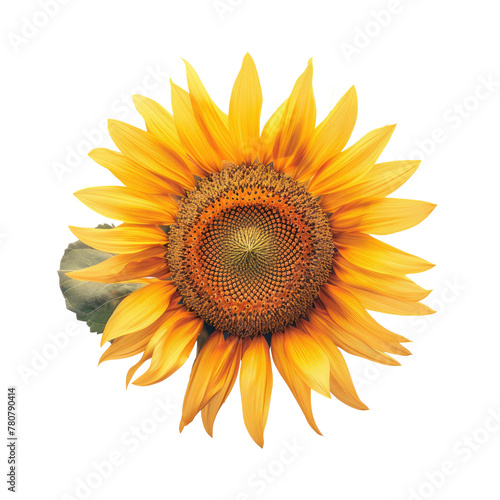 Fototapeta Naklejka Na Ścianę i Meble -  Macro photography of a sunflower in the daisy family on a transparent background