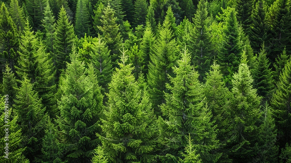 Fototapeta premium Green trees in a forest