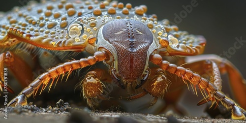 Extreme close up of an insect s foot  showing the specialized structures that allow for walking on various surfaces.