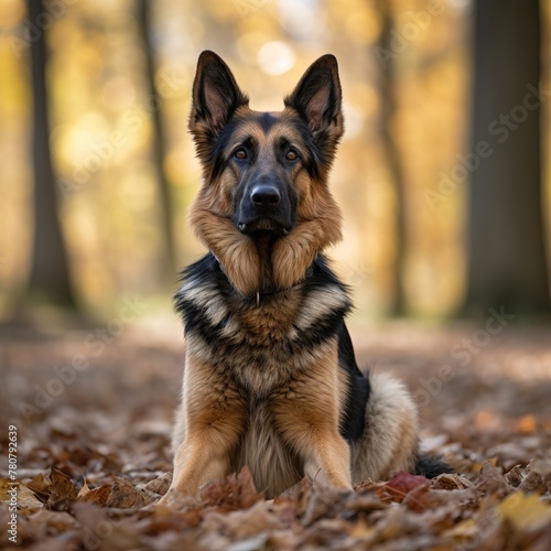 illustration of A photography of Sable German Shepherd dog siting  Generative ai