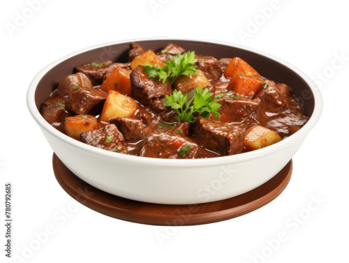 Beef Stew isolated on transparent png background. Generative ai