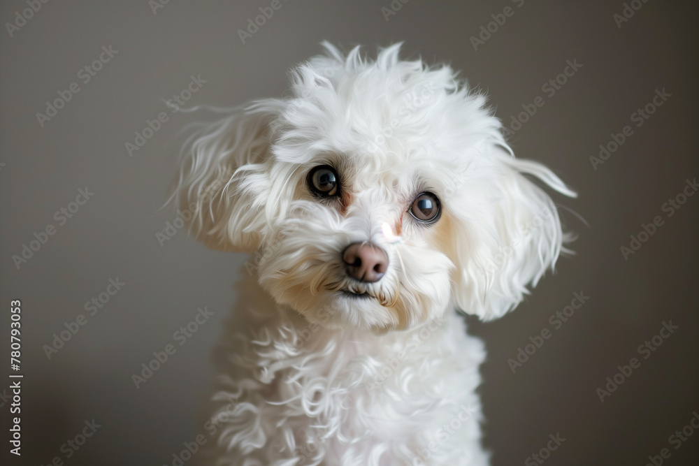 A white dog with curly fur A white dog with curly fur