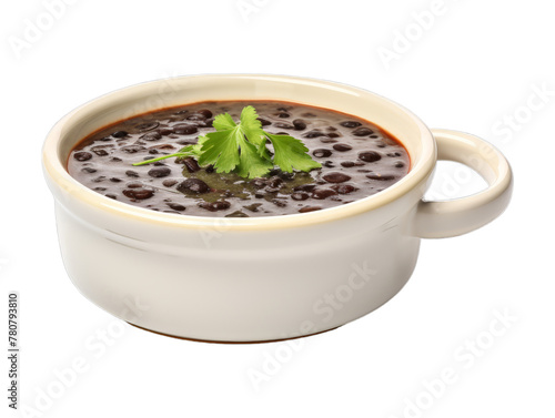 Black Bean Dip isolated on transparent png background. Generative ai photo