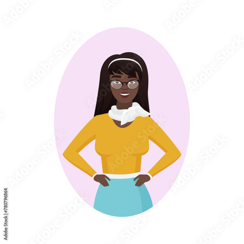 Teacher or female office employee standing in confident pose vector illustration © lembergvector
