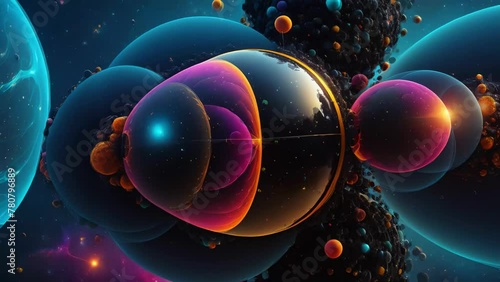 a black colourful cosmic structure in a gravitational pull, sparkling space dust, dreamy universe concept, cosmic abstract background, beautiful otherworldly experience, relaxing and satisfying video