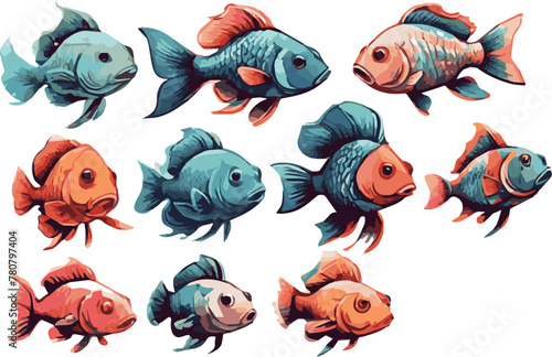  Expressive Hand-Drawn Fish Art  Detailed Vector Illustrations 
