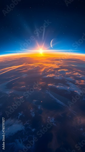Breathtaking Celestial Skyscape at Ethereal Cosmic Horizon