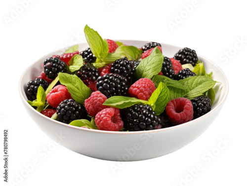 Blackberry Salad isolated on transparent png background. Generative ai