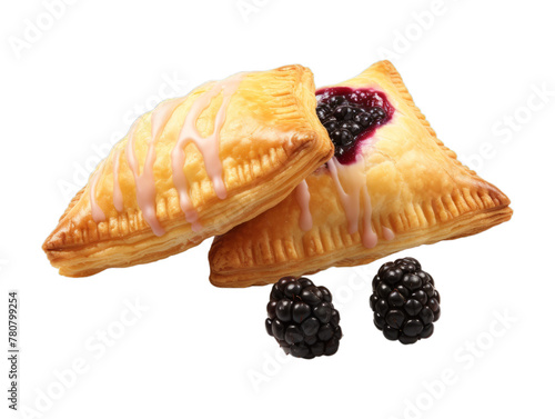 Blackberry Turnovers isolated on transparent png background. Generative ai photo