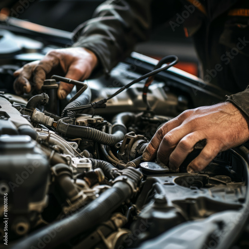 Car maintenance. Engine overhaul, car service concept. © Ольга Никифорова