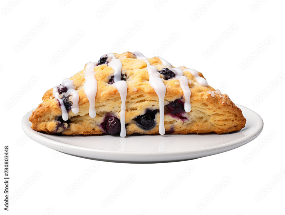 Blueberry Scones isolated on transparent png background. Generative ai Blueberry Scones isolated on transparent png background. Generative ai