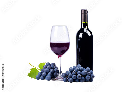 Blueberry Wine isolated on transparent png background. Generative ai
